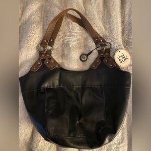 NWT The Sak Black and Tan Shoulder Bag